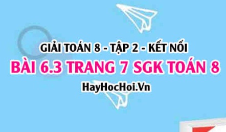 Bài 6.3 trang 7 Toán 8 Tập 2 Kết nối tri thức